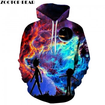 Galaxy Hoodies Men Hoody 3D Sweatshirt Rick and Morty Tracksuit Funny Pullover Cartoon Coat Streatwear Cloth Dropship ZOOTOPBEAR