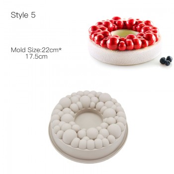 Wulekue Cake Decorating Mold 3D Silicone Molds Baking dish Tools For Heart Round Cakes Chocolate Brownie Mousse Make Dessert Pan