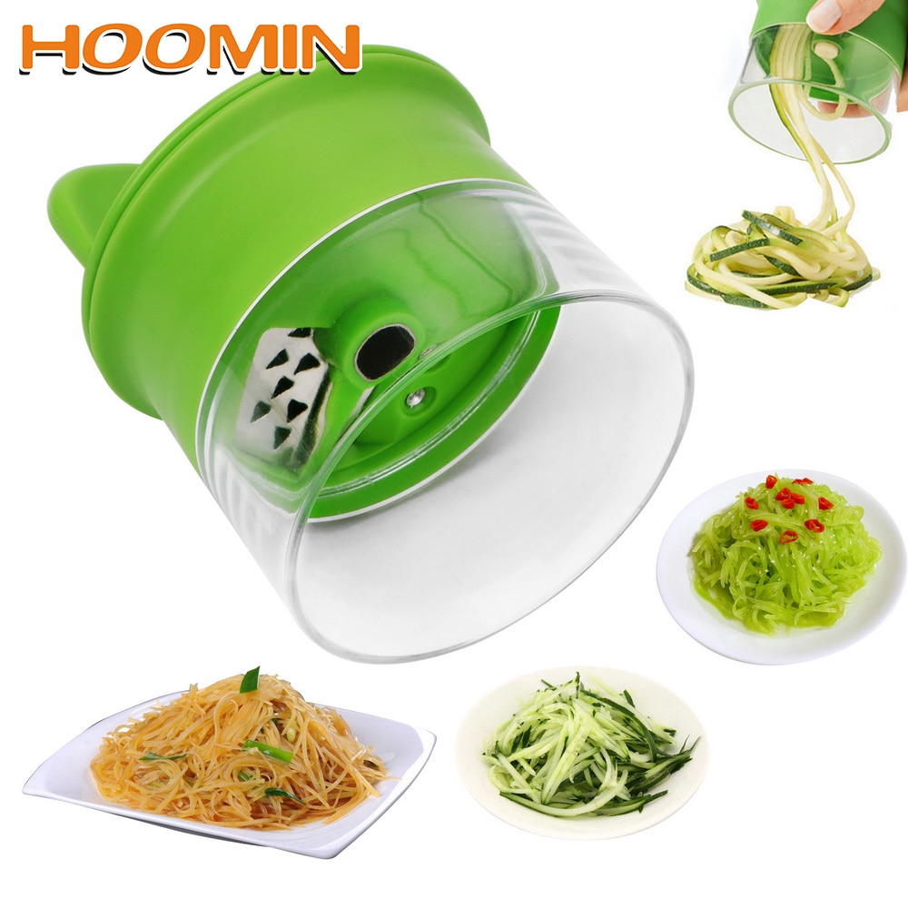 HOOMIN Carrot Cucumber Grater Spiral Blade Cutter  Vegetable Fruit Spiral Slicer  Salad Tools  Zucchini Noodle Spaghetti Maker