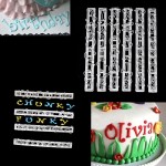 6pcs/set Alphabet Letters Numbers Tappits Frill Edge Fondant Gum Paste Cutters Cake Cookie Baking accessories Mold Stencil Tools
