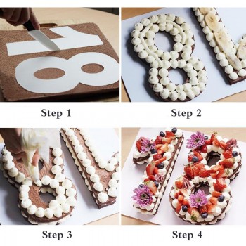 PET 0-8 Numbers Cake Mold Cake Decorating Tools Confeitaria Maker Birthday Cake Design Bakeware Pastry Tools 4/6/8/10/12/14inch