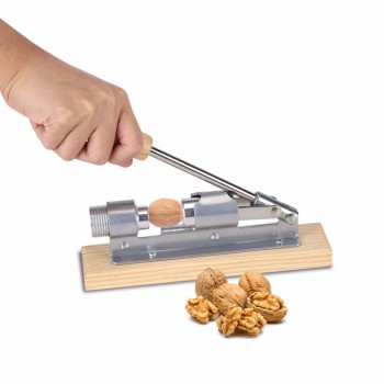 Stainless Steel Nutcracker With Wooden Handle Multi-Function Nut Cracker Sheller Walnut Cracker Plier Metal Opener Kitchen Tool