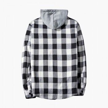 vetement femme 2018 hoodies Tracksuit Mens Autumn Casual Plaid Shirts Long Sleeve Pullover Shirt Top Hooded Blouse Sportswear