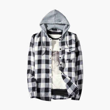 vetement femme 2018 hoodies Tracksuit Mens Autumn Casual Plaid Shirts Long Sleeve Pullover Shirt Top Hooded Blouse Sportswear
