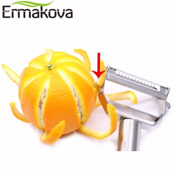 ERMAKOVA Dual Fruit Vegetable Peeleramp;Julienne Peeler Cutter Sharp Stainless Steel Potato Carrot Grater Planing Kitchen Tools