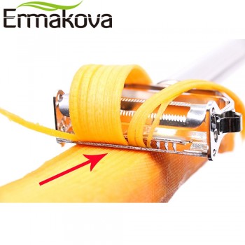 ERMAKOVA Dual Fruit Vegetable Peeleramp;Julienne Peeler Cutter Sharp Stainless Steel Potato Carrot Grater Planing Kitchen Tools