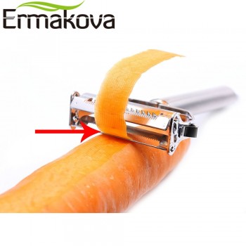ERMAKOVA Dual Fruit Vegetable Peeleramp;Julienne Peeler Cutter Sharp Stainless Steel Potato Carrot Grater Planing Kitchen Tools
