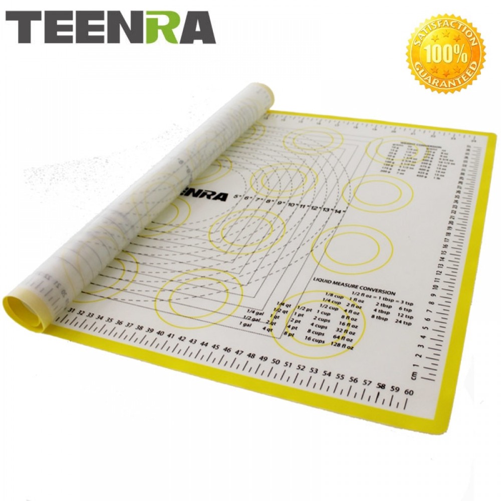 TEENRA 1PCS 66*46cm Non Stick Rolling Dough Mat Silicone Baking Mats And Liners Oven Silicone Pastry Mat Bakeware cozinha