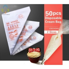 50PCS Small/Large Size Disposable Piping Bag Icing Fondant Cake Cream bag Decorating Pastry Tip Tool GYH