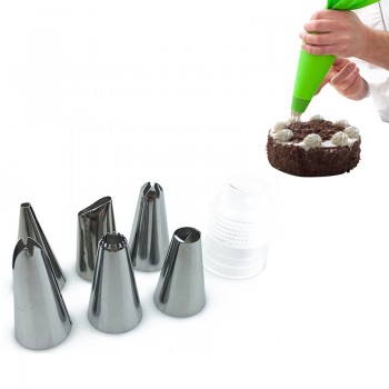 Unibird 8Pcs/Set Stainless Steel Pastry Nozzles for Cream with Pastry Bag Decorating Cake Icing Piping Confectionery Baking Tool
