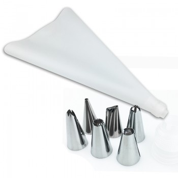 Unibird 8Pcs/Set Stainless Steel Pastry Nozzles for Cream with Pastry Bag Decorating Cake Icing Piping Confectionery Baking Tool