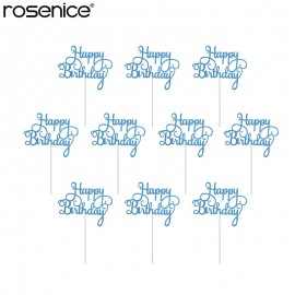 10 Pcs Happy Birthday Cake Topper Creative Dessert Cake Decorations Children Kids Baby Boy Girl Adult Party Decoration Supplies