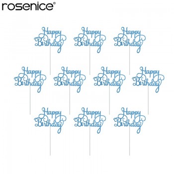 10 Pcs Happy Birthday Cake Topper Creative Dessert Cake Decorations Children Kids Baby Boy Girl Adult Party Decoration Supplies