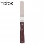 Tofok 1 PC 4/6/8/10/12 Inch Cream Knife Roasting Pastry Stainless Steel Butter Cake Spatula Smoother Wooden Handle Kitchen Tools