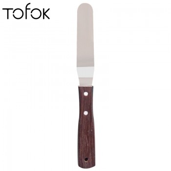 Tofok 1 PC 4/6/8/10/12 Inch Cream Knife Roasting Pastry Stainless Steel Butter Cake Spatula Smoother Wooden Handle Kitchen Tools