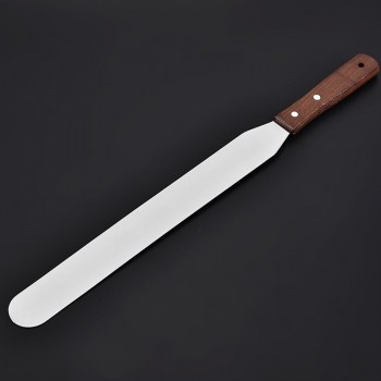 Tofok 1 PC 4/6/8/10/12 Inch Cream Knife Roasting Pastry Stainless Steel Butter Cake Spatula Smoother Wooden Handle Kitchen Tools