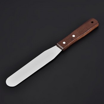 Tofok 1 PC 4/6/8/10/12 Inch Cream Knife Roasting Pastry Stainless Steel Butter Cake Spatula Smoother Wooden Handle Kitchen Tools