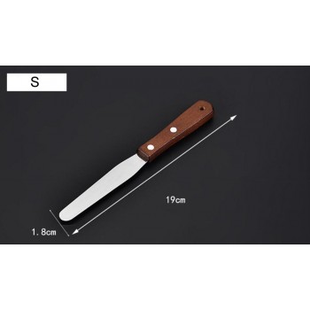 Tofok 1 PC 4/6/8/10/12 Inch Cream Knife Roasting Pastry Stainless Steel Butter Cake Spatula Smoother Wooden Handle Kitchen Tools