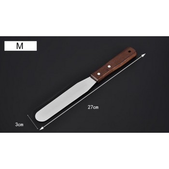 Tofok 1 PC 4/6/8/10/12 Inch Cream Knife Roasting Pastry Stainless Steel Butter Cake Spatula Smoother Wooden Handle Kitchen Tools