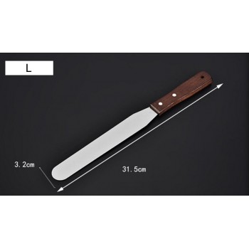 Tofok 1 PC 4/6/8/10/12 Inch Cream Knife Roasting Pastry Stainless Steel Butter Cake Spatula Smoother Wooden Handle Kitchen Tools