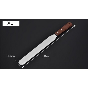 Tofok 1 PC 4/6/8/10/12 Inch Cream Knife Roasting Pastry Stainless Steel Butter Cake Spatula Smoother Wooden Handle Kitchen Tools