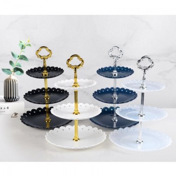 1set Cake Stand 3 Layers Wedding Cake Plate Stand Dessert Fruits Vegetable Placed Tool Wedding Birthday Party Cupcake Stand