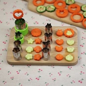 Rice Vegetable Fruit Cutter Mold 8Pcs/set Flowers Cartoon Cutter Mold Stainless Steel Cake Cookie Biscuit Cutting Shape Tools