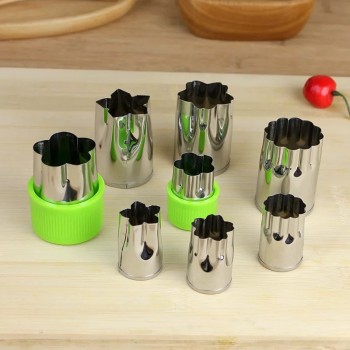 Rice Vegetable Fruit Cutter Mold 8Pcs/set Flowers Cartoon Cutter Mold Stainless Steel Cake Cookie Biscuit Cutting Shape Tools