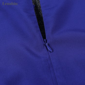 Lenshin Blue Shirt Women Wear Office Lady V-Neck Collar Blouse Professional Top