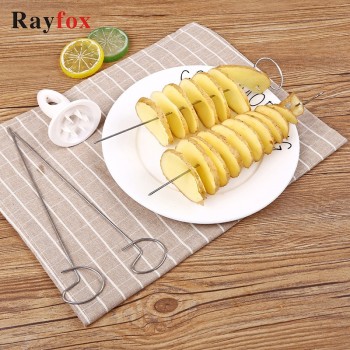 Potato Spiral Cutter Slicer Stainless Steel + Plastic Fried Potatoes Kitchen Accessories Tools Carrots Cucumber Rotate Shredder