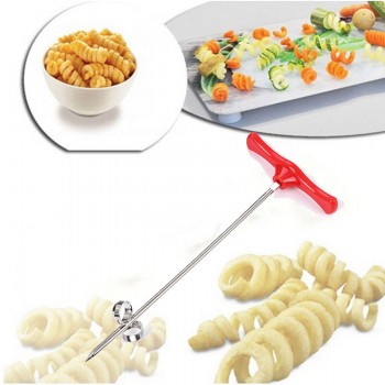 Potato Spiral Cutter Slicer Stainless Steel + Plastic Fried Potatoes Kitchen Accessories Tools Carrots Cucumber Rotate Shredder