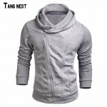 TANGNEST Men Hoodies 2019 New Design Male Solid Casual Fleece Sweatshirt Mens Slim Fit Zipper Popular Coat Size MWW883