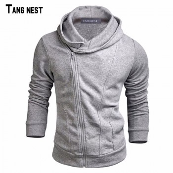 TANGNEST Men Hoodies 2019 New Design Male Solid Casual Fleece Sweatshirt Mens Slim Fit Zipper Popular Coat Size MWW883