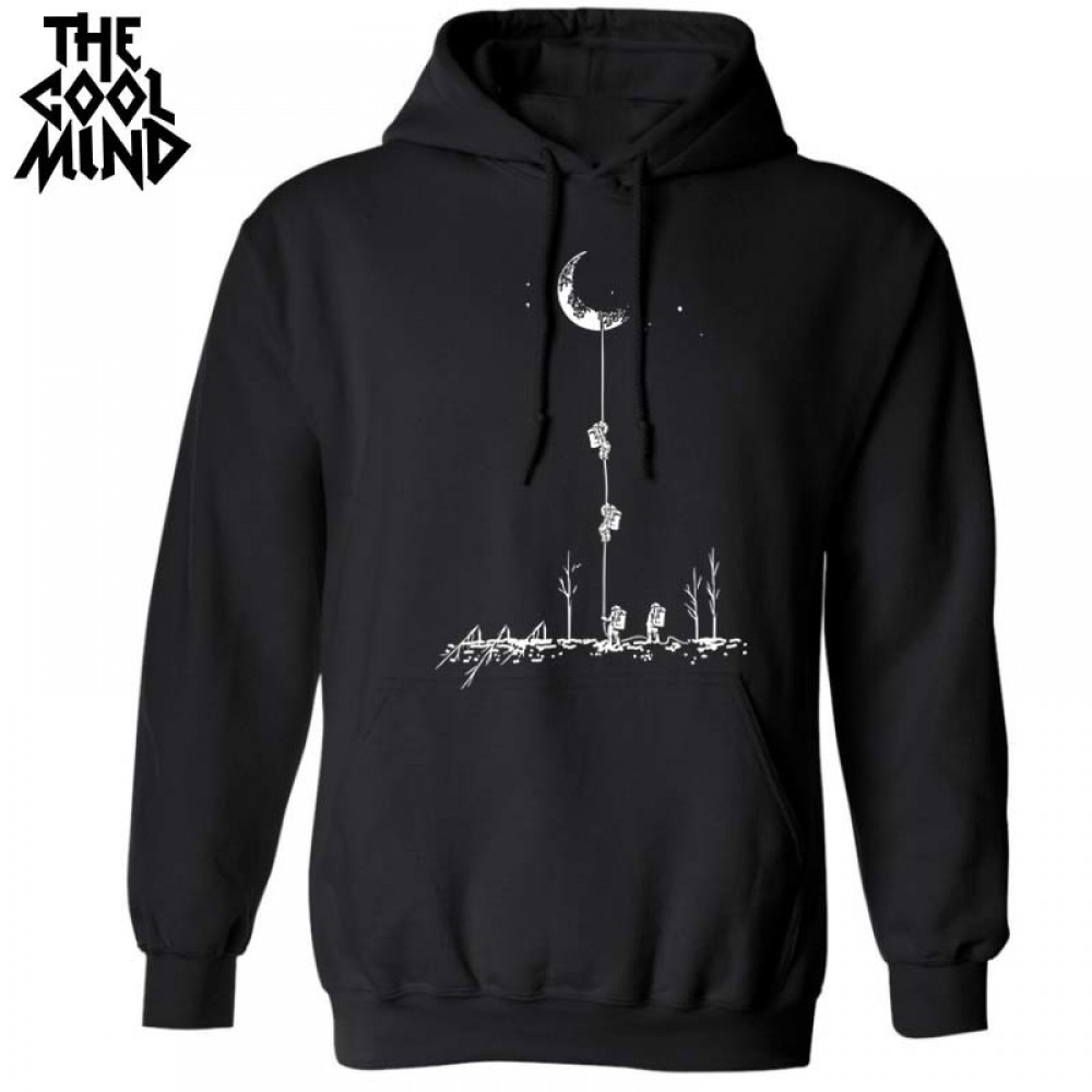 THE COOLMIND top quality long sleeve autumn funny casual men hoodies cotton blend fleece knitted loose men sweatshirts