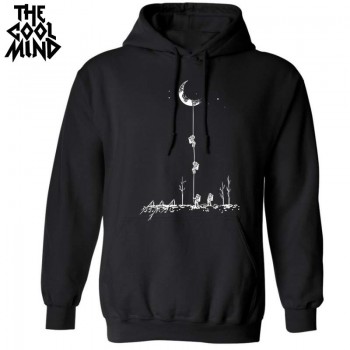 THE COOLMIND top quality long sleeve autumn funny casual men hoodies cotton blend fleece knitted loose men sweatshirts