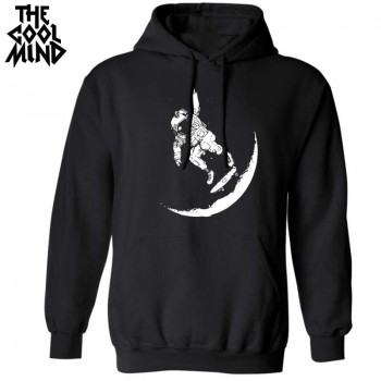THE COOLMIND top quality long sleeve autumn funny casual men hoodies cotton blend fleece knitted loose men sweatshirts