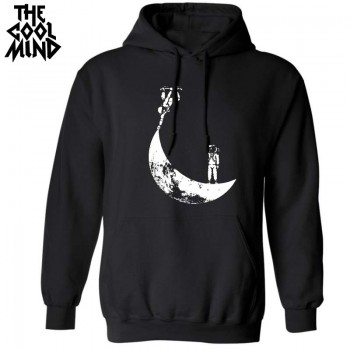 THE COOLMIND top quality long sleeve autumn funny casual men hoodies cotton blend fleece knitted loose men sweatshirts