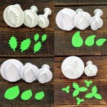 3pcs/set Four Style Leaves Shape Spring Fondant Cake Tools, Cookie Molds, Bakware Decorating