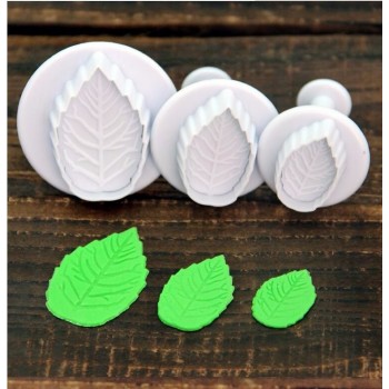 3pcs/set Four Style Leaves Shape Spring Fondant Cake Tools, Cookie Molds, Bakware Decorating