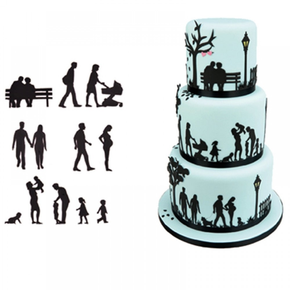Fondant Cake Decorating Molds Set Plastic Cookie Cutter Pastry Biscuit Baking Tools 2019 New Year Music family animals balloon