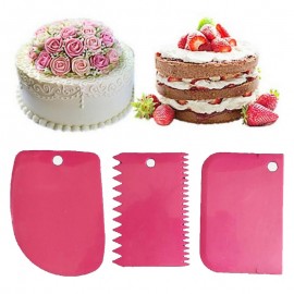 Urijk 3PCs/Set Pastry Dough Cutter Cake Bread Slicer Baking Pasty Tools Scraper Cake Blade Silicone Spatula For Cake Patisserie