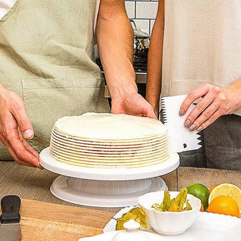 Urijk 3PCs/Set Pastry Dough Cutter Cake Bread Slicer Baking Pasty Tools Scraper Cake Blade Silicone Spatula For Cake Patisserie