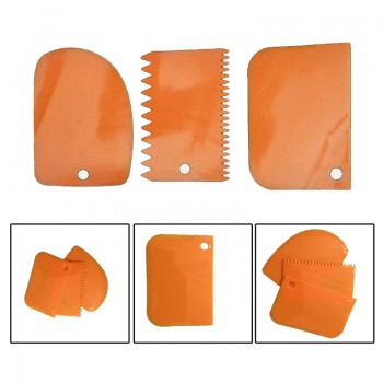 Urijk 3PCs/Set Pastry Dough Cutter Cake Bread Slicer Baking Pasty Tools Scraper Cake Blade Silicone Spatula For Cake Patisserie