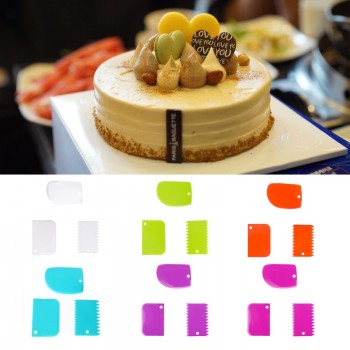 Urijk 3PCs/Set Pastry Dough Cutter Cake Bread Slicer Baking Pasty Tools Scraper Cake Blade Silicone Spatula For Cake Patisserie
