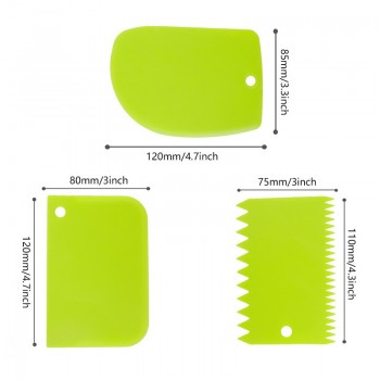 Urijk 3PCs/Set Pastry Dough Cutter Cake Bread Slicer Baking Pasty Tools Scraper Cake Blade Silicone Spatula For Cake Patisserie