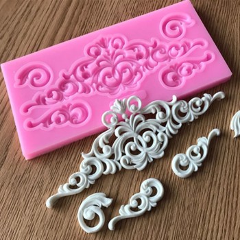 Hot Sale  DIY Sugar craft Cake Vintage Relief Border Silicone Mold Fondant Mold Cake decorating Tools Gum paste Mold