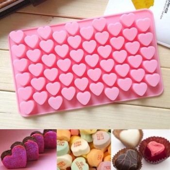 New DIY silicone mold chocolate heart 55 lattices mold cookie tray mold candy