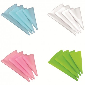 4pcs Confectionery Bag Silicone Icing Piping Cream Pastry Bag Nozzle DIY Cake Decorating Baking Decorating Tools Dropship