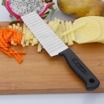 Potato French Fry Cutter Stainless Steel Kitchen Accessories Serrated Blade Easy Slicing Banana Fruits Potato Wave Knife Chopper