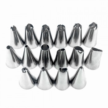 18 PCS/Set Silicone Pastry Bag Nozzles Tips DIY Icing Piping Cream Reusable Pastry Bags +16 Nozzle Set Cake Decorating Tools